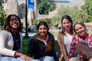 Students on Campus sitting outside