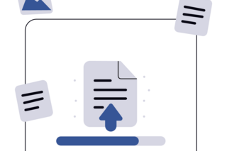 illustration of files being uploaded