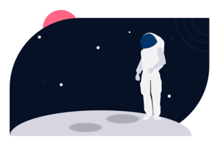 Human on the moon from Undraw