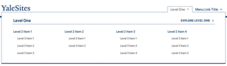 mega menu dropdowns display level two and three links in responsive columns