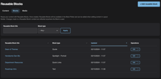 reusable blocks can be managed through the admin dashboard