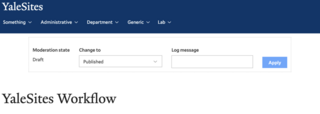 example of moderation control on the YaleSites platform
