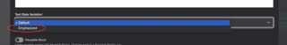 emphasized text block option
