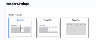 Settings "Header"