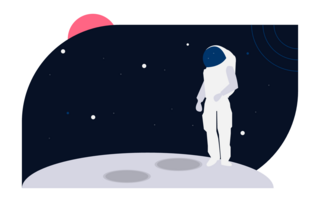 Human on the moon from Undraw