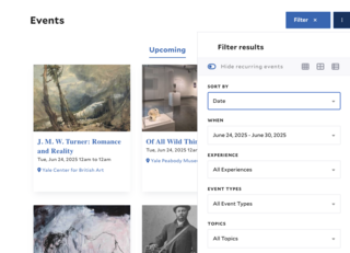 screenshot of filters in localist